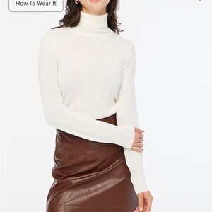 J. Crew Factory Cream Turtleneck Sweater